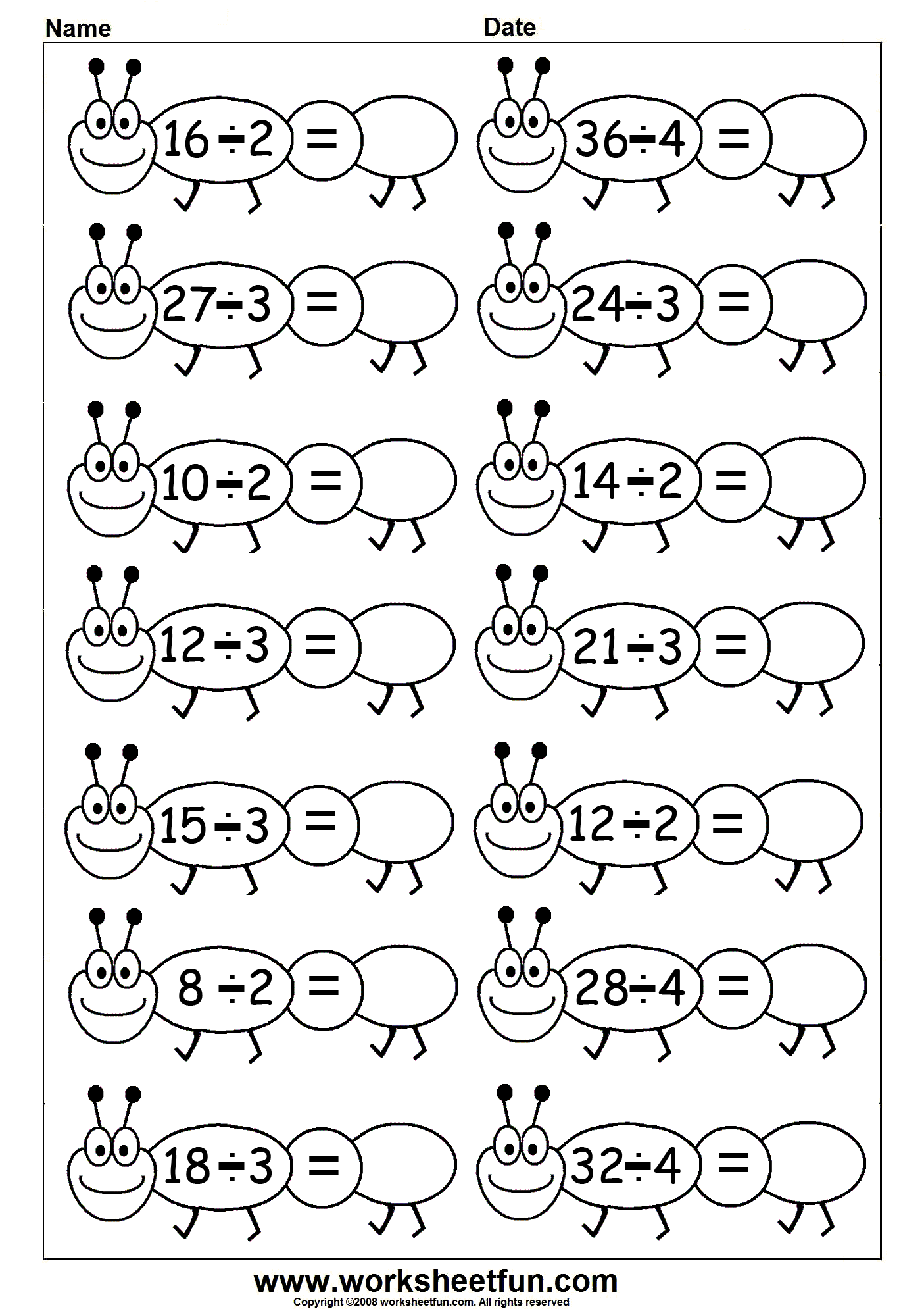 Fun Division 4 Worksheets Fichas De Exerc cios De Matem tica