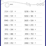 Grade 4 Math Worksheet Dividing 4 By 1 Digit Numbers With Remainder K5