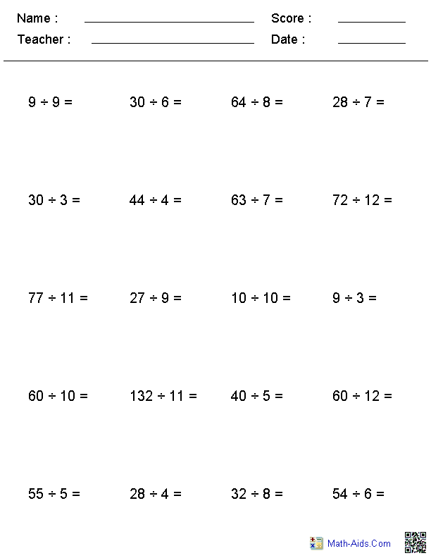 Grade 5 Multiplication Division Worksheets K5 Learning Division With 