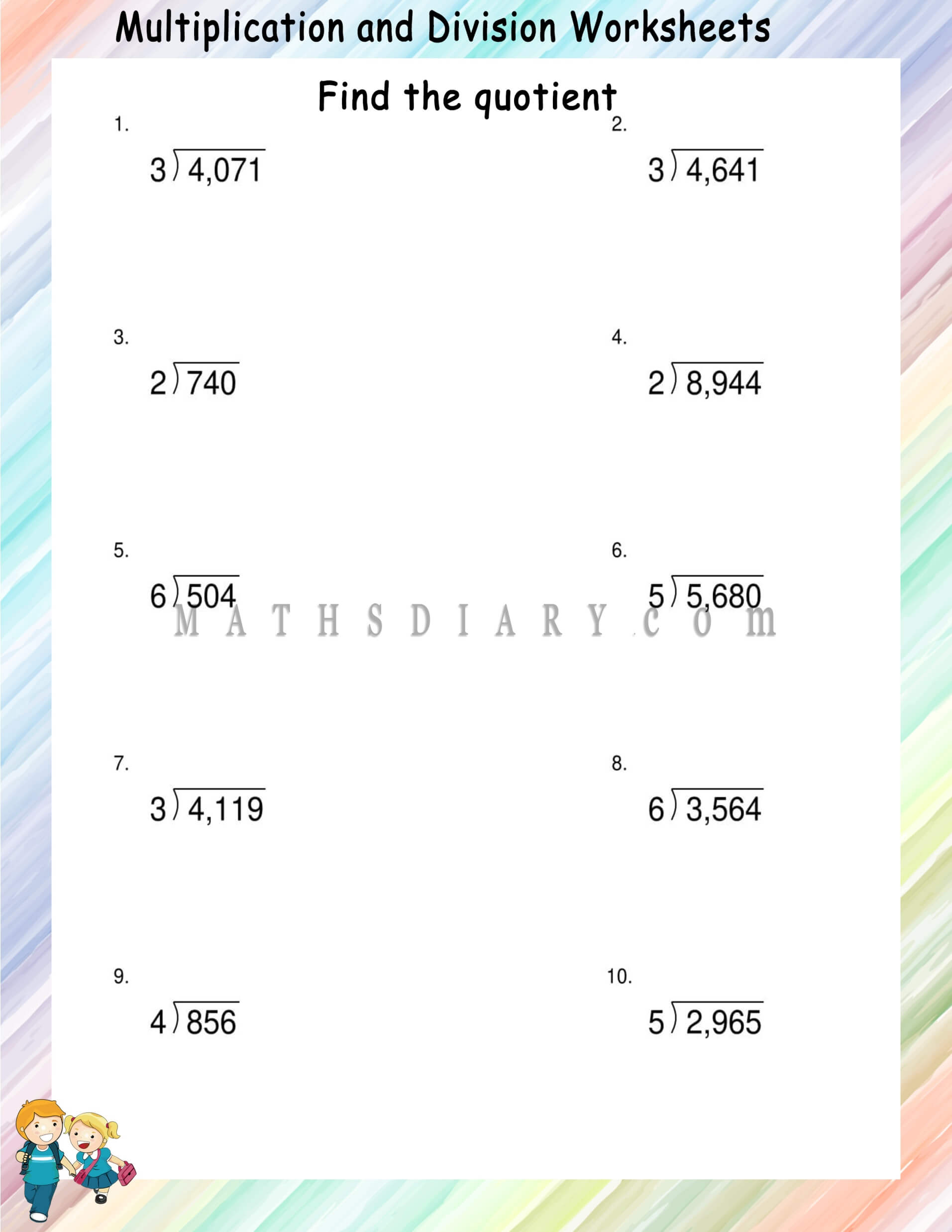 Long Division With No Remainder Math Worksheets MathsDiary Long Division With No Remainder Math Worksheets MathsDiary