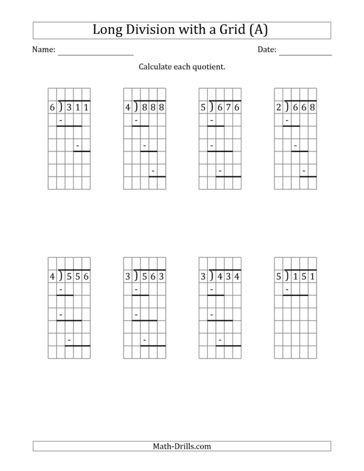 Long Division Worksheets Graph Paper Long Division Worksheets