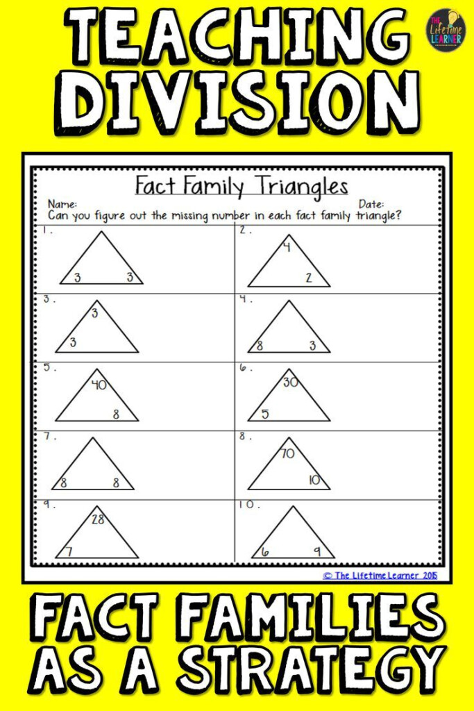 Multiplication And Division Using Fact Families Activities Worksheets 