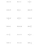 One Step Equations With Multiplication And Division Worksheet Times