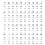 Vertically Arranged Division Facts To 169 A