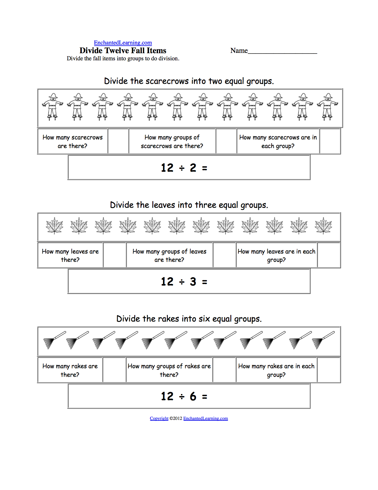 Visual Division Printouts EnchantedLearning Visual Division Printouts EnchantedLearning