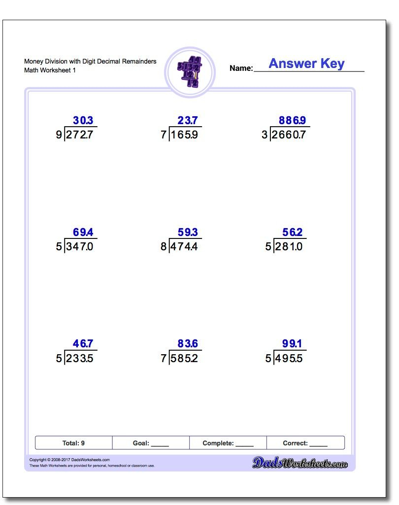 Worksheet Long Division With Decimals Breadandhearth Long Division 