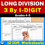 3 Digit By 1 Digit Long Division With And Without Remainders Practice