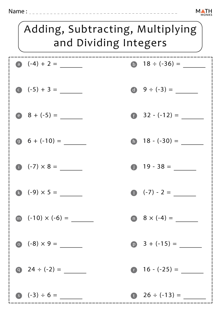 Addition Subtraction Multiplication Division Worksheets With Answer Key Addition Subtraction Multiplication Division Worksheets With Answer Key