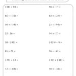 Addition Subtraction Multiplication Division Worksheets With Answer Key