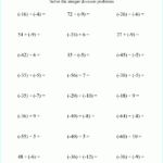 Division Of Integers Worksheet With Answers
