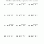 Division Worksheet Grade 6