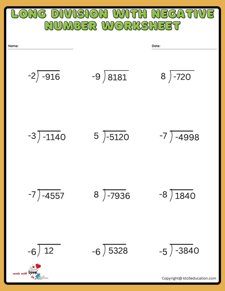 Long Division 3 Digit By 1 Digit Worksheet FREE